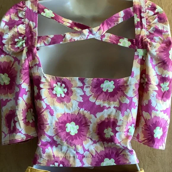 NWT Free People Floral Top Size: Medium - Picture 5 of 8